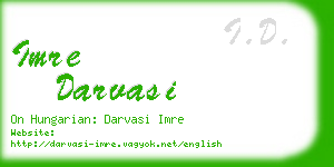 imre darvasi business card